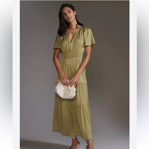 Anthropologie Olive Maxi Dress